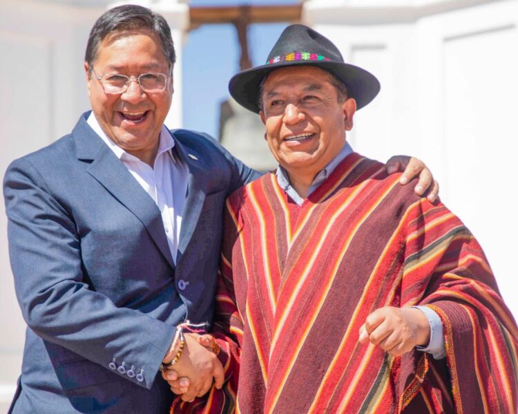 El presidente Luis Arce y el vicepresidente David Choquehuanca.