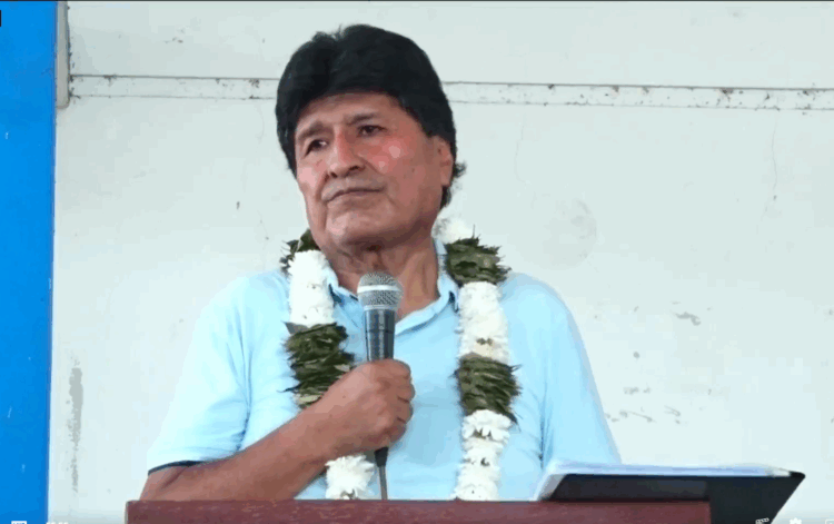 El expresidente Evo Morales, en Lauca Ñ, Cochabamba.