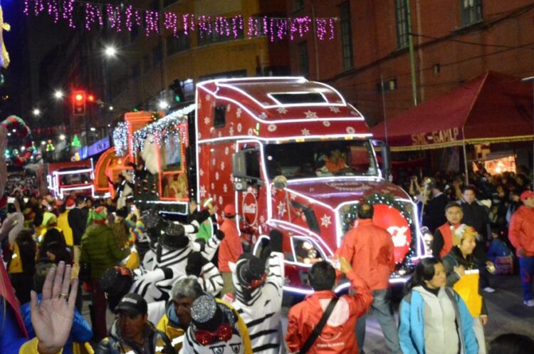 Desfile navideño en una gestión pasada. Foto: Archivo