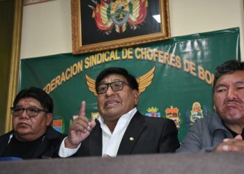 Lucio Gómez, secretario ejecutivo de la Confederación Sindical de Choferes de Bolivia