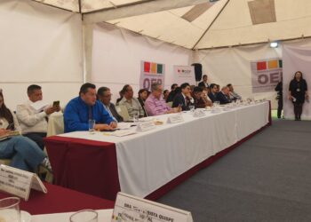 líderes políticos reunidos con el TSE.