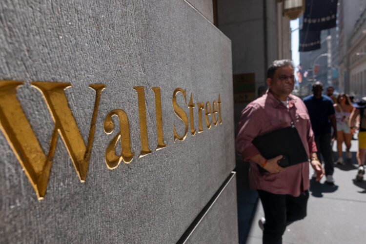 El logo de Wall Street en Estados Unidos.
