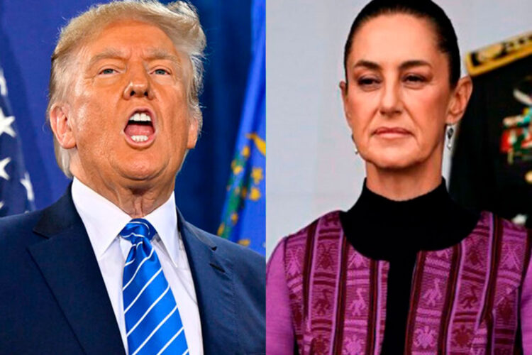 Donald TRump (izq.) y Claudia Sheinbaum, presidentes de EEUU y México respectivamente