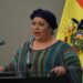 La ministra María Nela Prada, el viernes, cuando Luis Arce esperó a Evo Morales.