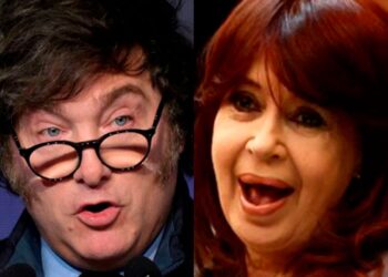 Javier Milei (izq.) y Cristina Kirchner. Foto: Archivo