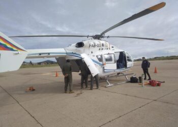 Un helicóptero fue movilizado. Foto: Facebook Lucho Arce.