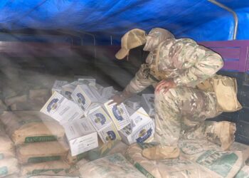 Un operativo contra el contrabando.