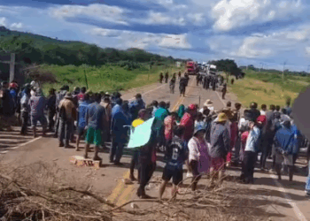 Un punto de bloqueo en Yacuiba.