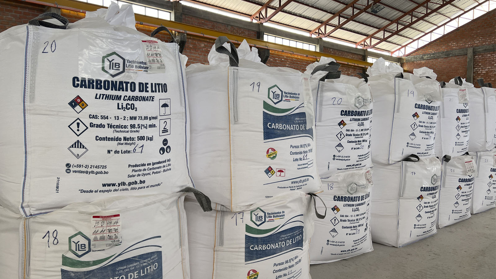 El carbonato de litio que oferta la estatal. Foto: YLB.