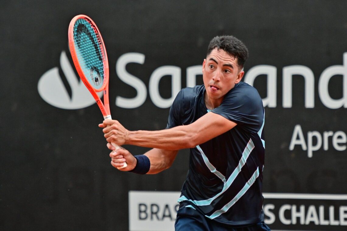 El tenista beniano Murkel Dellien en plena competencia.