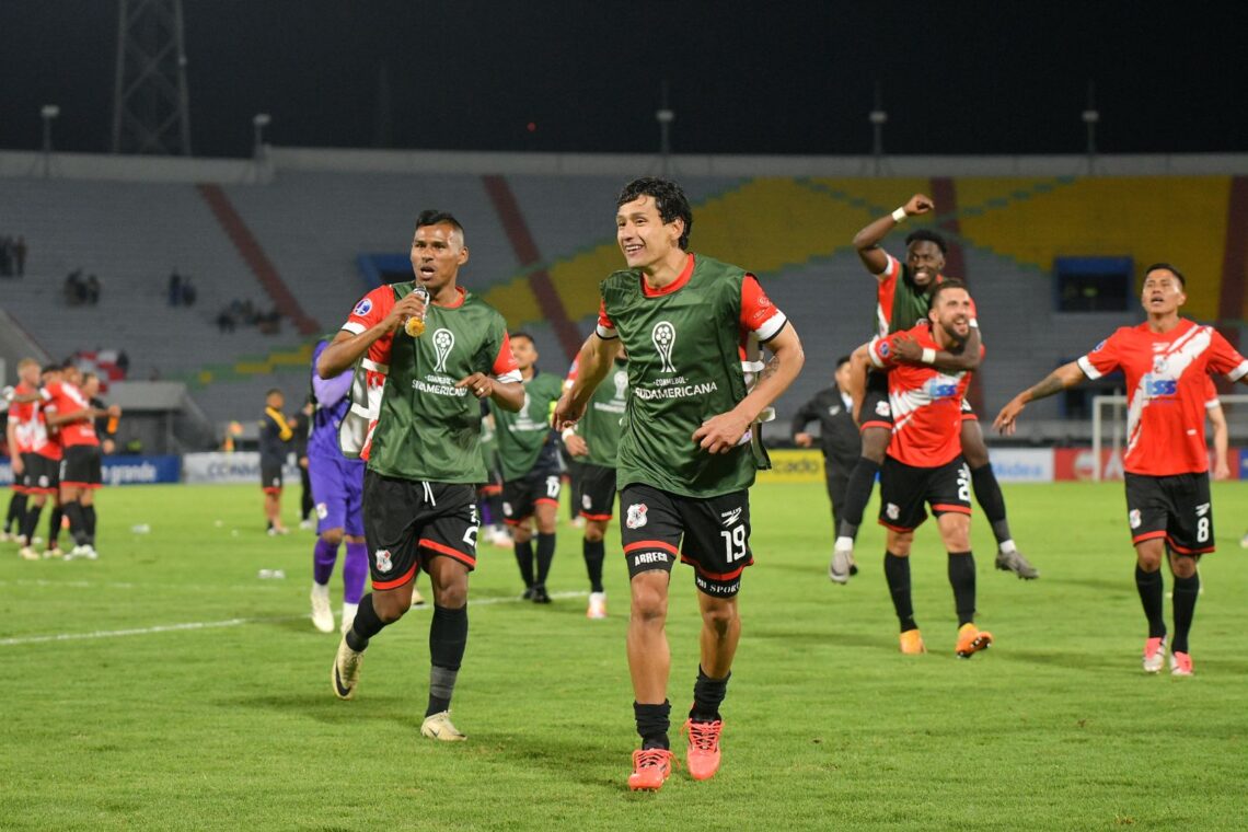 El festejo de los jugadores de Nacional tras su clasificación.