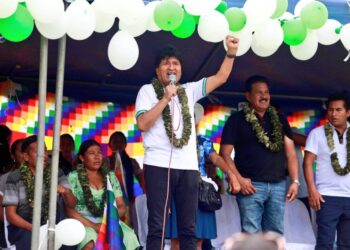 Evo Morales en Villa 14 de septiembre.
