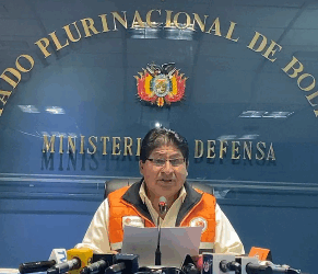 El viceministro de Defensa Civil, Juan Carlos Calvimontes, brindó la información.