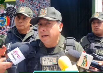 El Comandante Departamental de La Paz, coronel Gunther Agudo