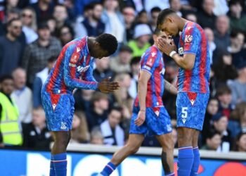 Jugadores del Cristal Palace celebran un gol