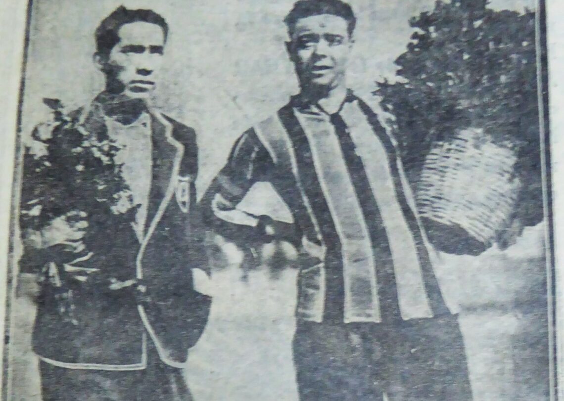 Mario Alborta, de Bolívar, con Humberto Recanatini, de Almagro, en 1931.