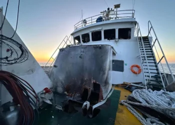 El barco quedó seriamente dañado/Flotilla Libertad