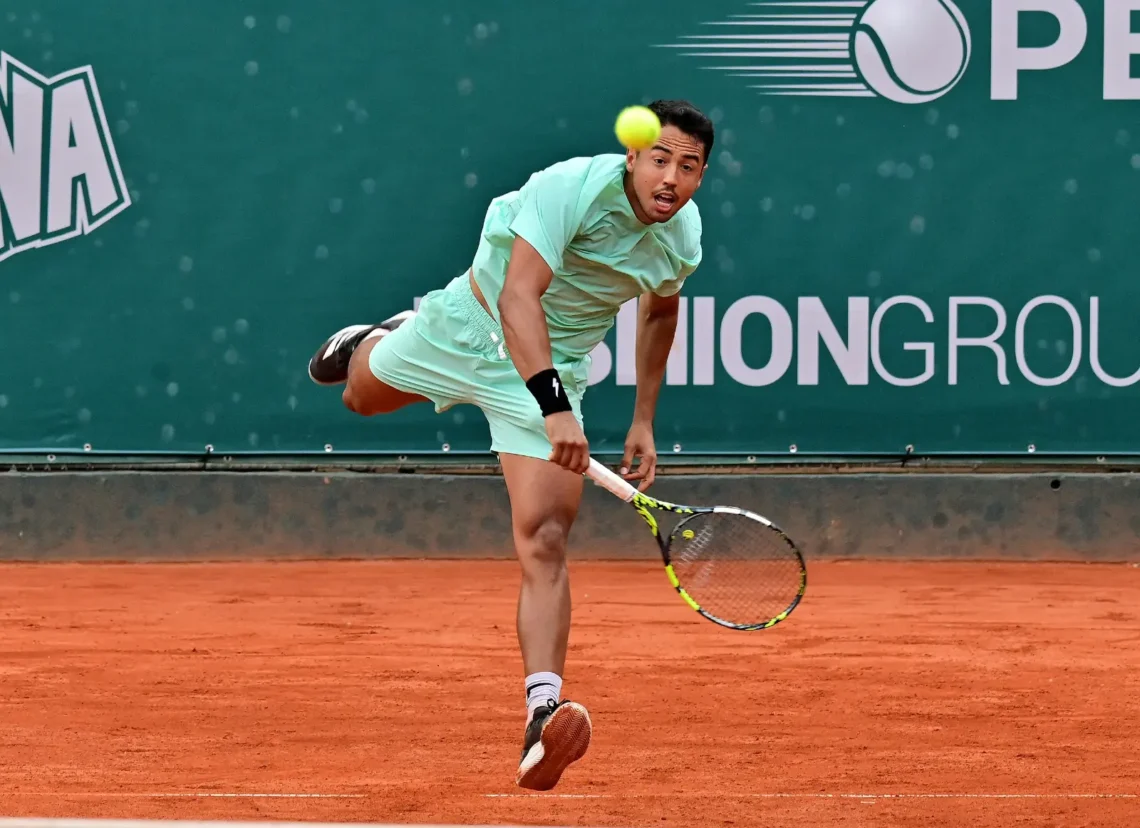 El tenista beniano Hugo Dellien en plena competencia (Hugo Dellien)