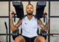El brasileño Neymar en pleno entrenamiento (Neymar)