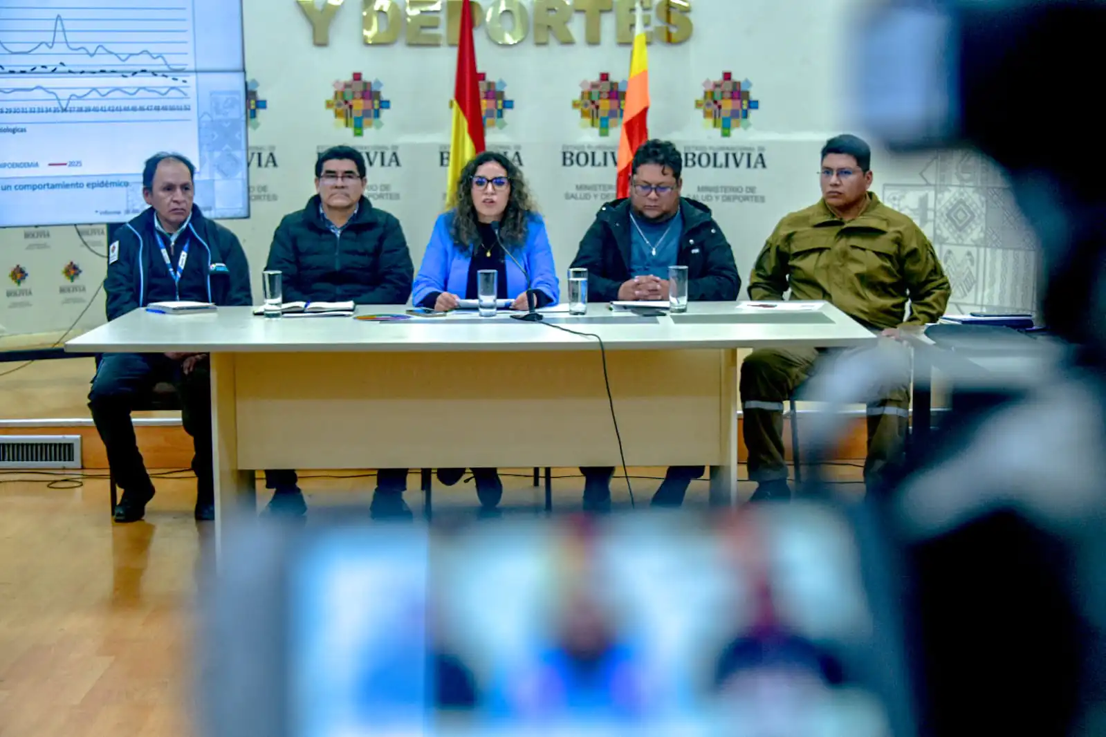 Conferencia de prensa de ministros y miembros del Comité Multisectorial. FOTO: Ministerio de Salud