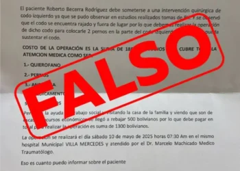 Este documento falso circula en las redes sociales. FOTO: GAMLP