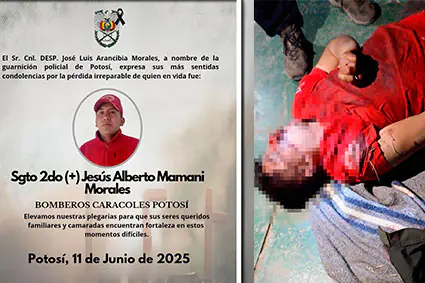 El policía trabajaba en al Unidad de Bomberos de Potosí.
