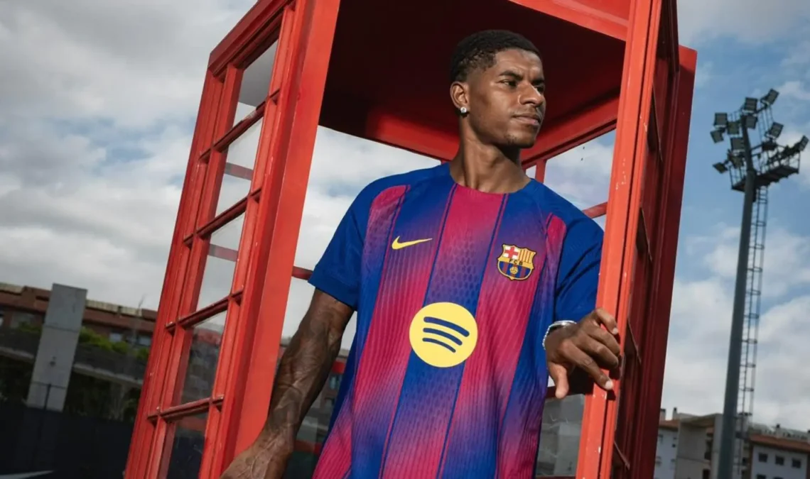 Marcus Rashford con la camiseta de FC Barcelona