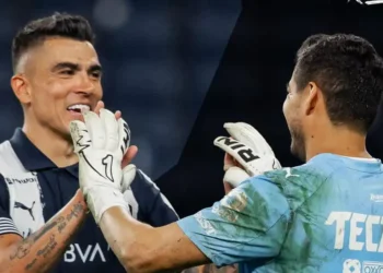 Festejo del Monterrey en la Leagues Cup