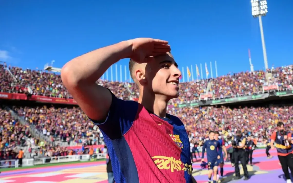 Fermín celebra la victoria del FC Barcelona sobre el Real Madrid. (FOTO: AFP)
