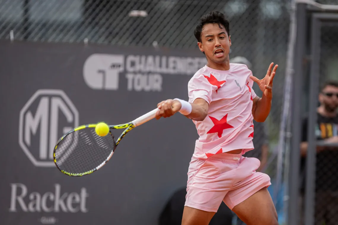 El tenista beniano Hugo Dellien en plena competencia (Hugo Dellien)