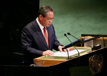 El primer ministro de China, Li Qiang, durante su intervención en la Asamblea General de la ONU. Foto: Europa Press