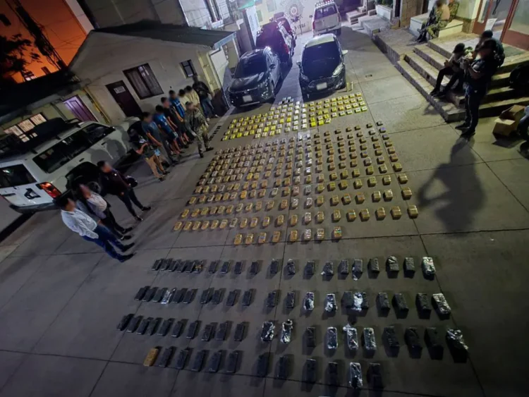 Los paquetes con droga hallados en la vivienda/FELCN