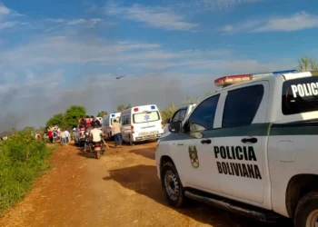 La Policía intervino el predio avasallado. Foto: APG.