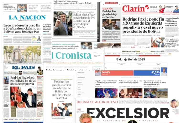 Medios de Latinoamérica reflejaron la victoria de Rodrigo Paz.