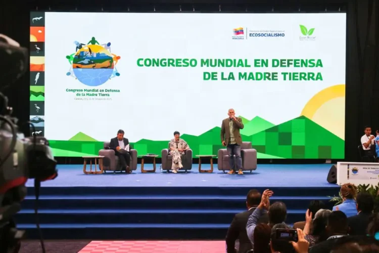 El vicepresidente David Choquehuanca en Caracas. Foto: Vicepresidencia.