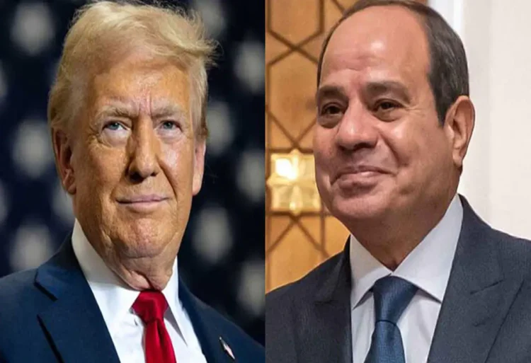 El presidente estadounidense, Donald Trump, y su par egipcio Abdel Fatah al Sisi. Foto: Producción La Razón