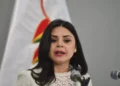 Carla Faval cuando se desempeñaba como vocera de la Presidencia.
Foto: APG