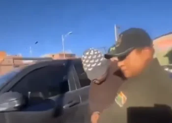 El asesino confeso cuando fue detenido. Foto: Captura Bolivia Tv.