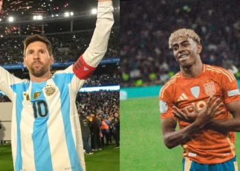 Lionel Messi y Lamine Yamal