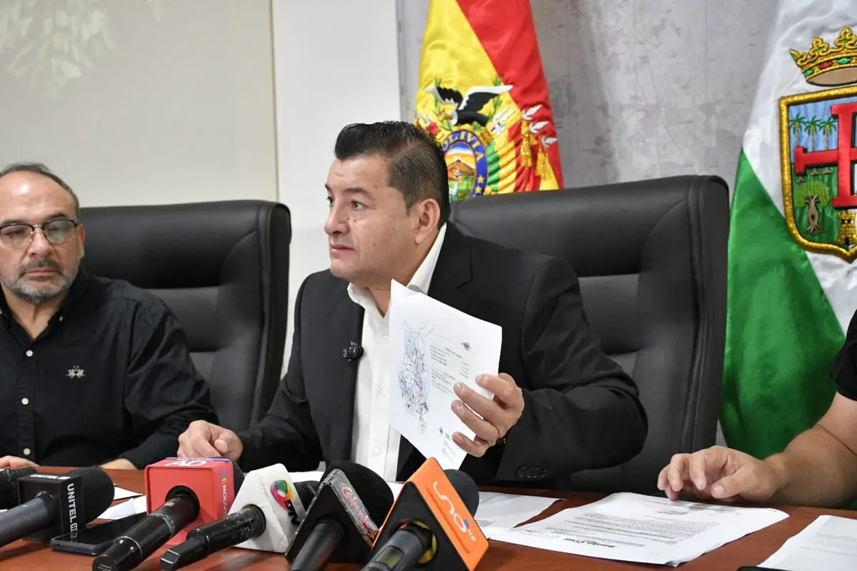 El alcalde cruceño, Jhonny Fernández dio una conferencia de prensa/Alcaldía de Santa Cruz