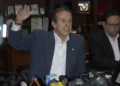 El expresidente Jorge Quiroga en conferencia de prensa.
Foto: APG
