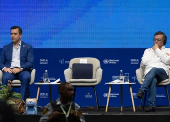 Noboa y Petro en un foro de la ONU/AFP