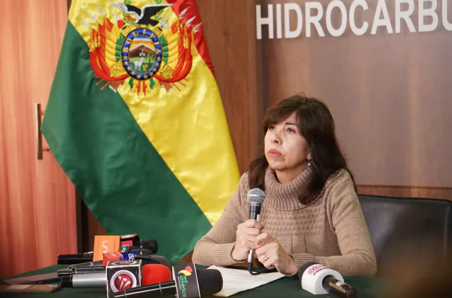 La viceministra Tatiana Genuzio en conferencia de prensa este martes.
Foto: APG