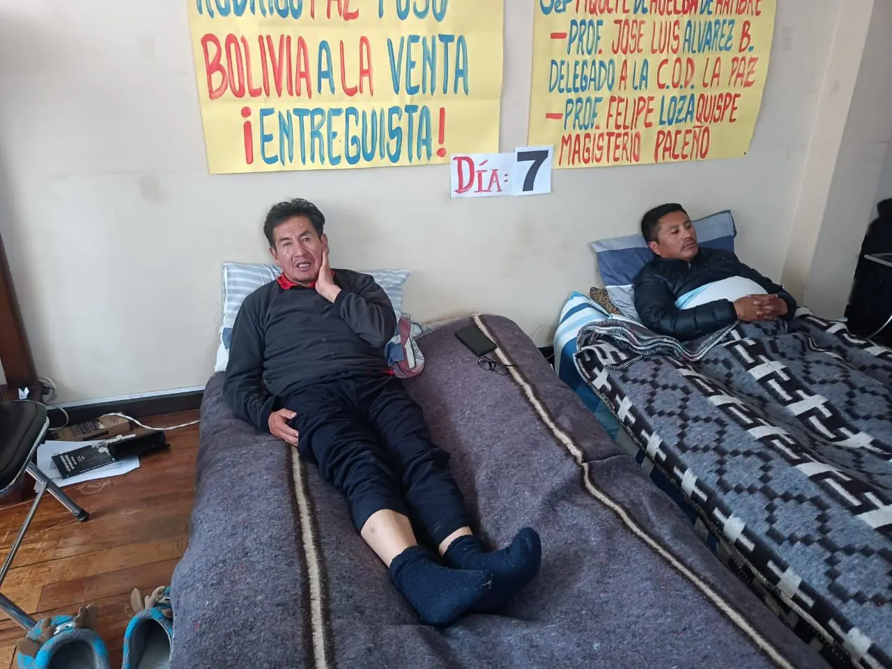 La huelga de hambre del Magisterio Urbano. Foto: DTV.