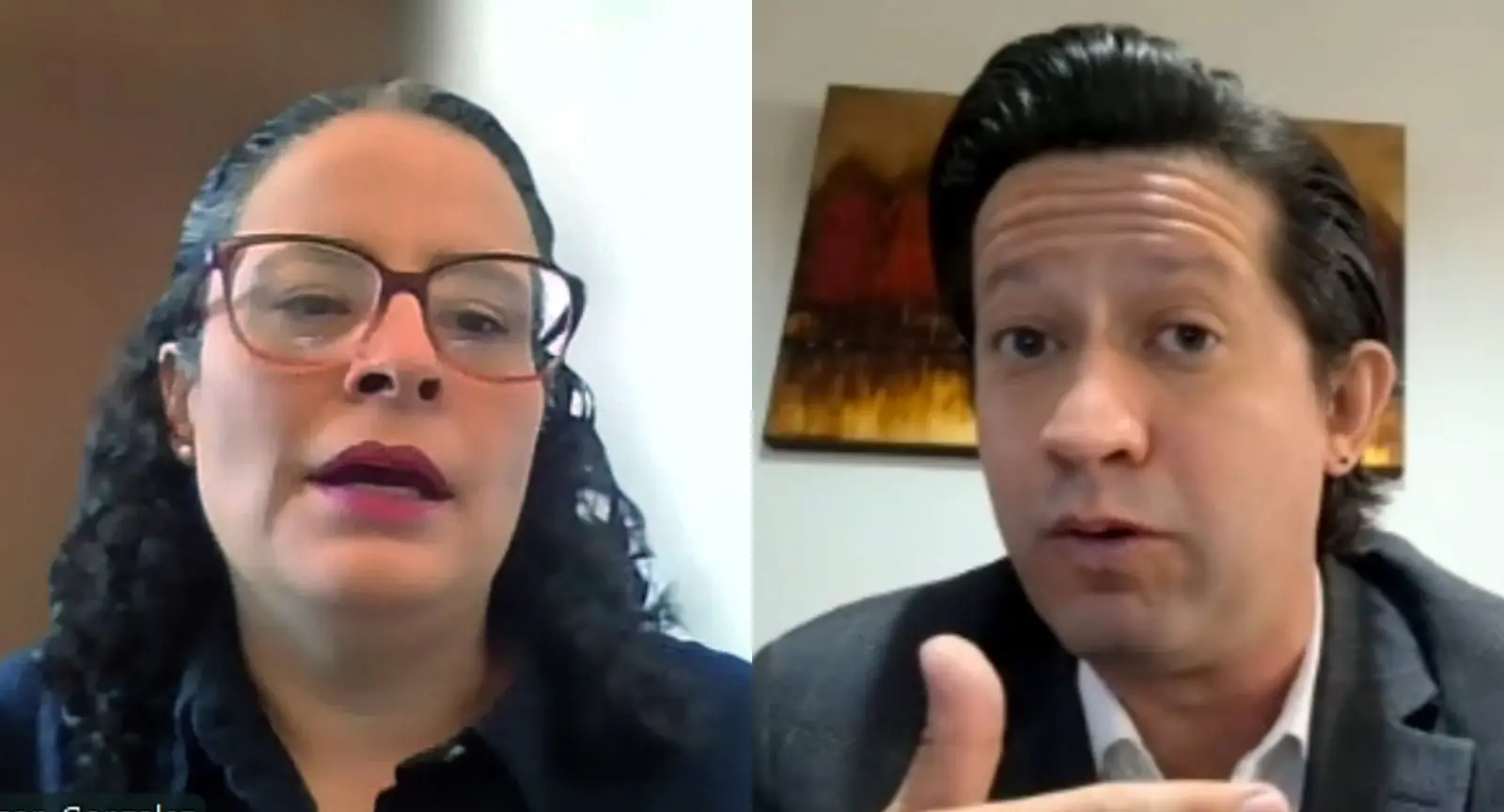 Cecilia Monzón y Pablo Quiroz durante entrevista en el programa Piedra, Papel y Tinta sobre la crisis de seguridad en México.