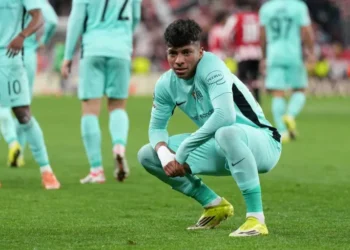 El delantero brasileño del Sporting de Lisboa, Alisson Santos, celebra la victoria ante el Athletic Club en Liga de Campeones- (FOTO: AFP)