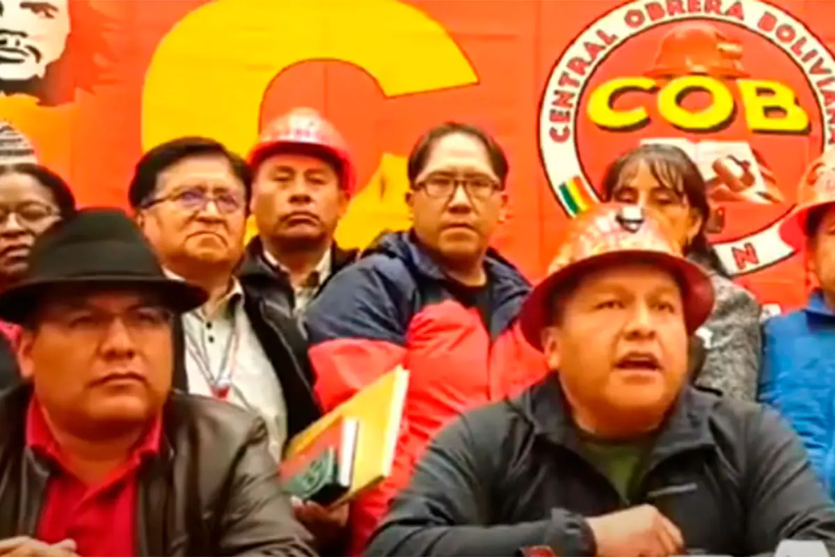 La COB convoca a una marcha por La Paz para el martes