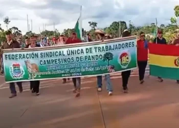 Pueblos indígenas de Pando marchan a La Paz.
Foto: RRSS