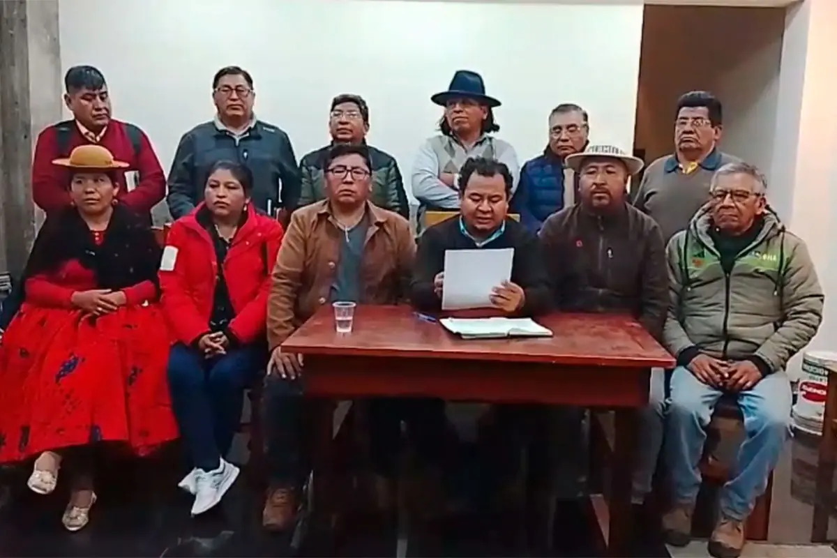Pronunciamiento de los gremiales de Bolivia. Foto: Captura de video