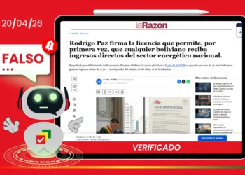 Página falsa usa el logo de La Razón para estafa digital. Imagen: Bolivia Verifica